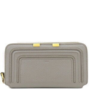 Chloe Marcie long wallet grained calfskin cashmere grey zip